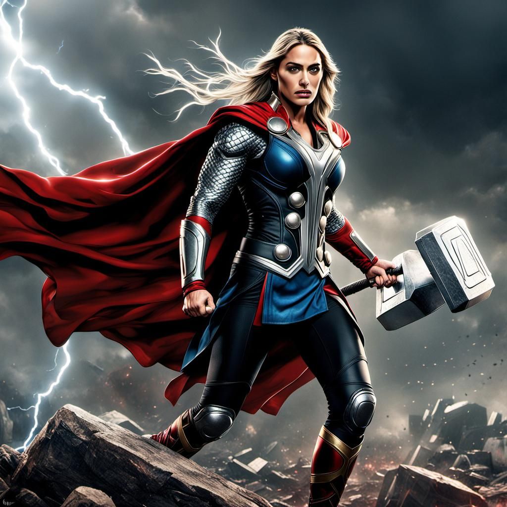 Female Wrestler as Thor in Epic Battle
