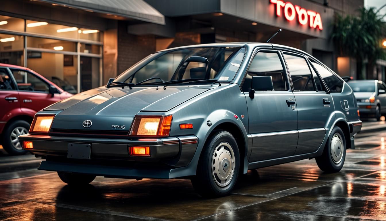 Hyperrealistic 1985 Toyota Prius Concept Car