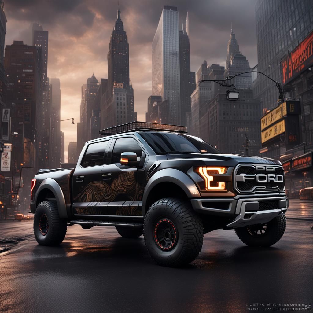 Ford Raptor in New York: Detailed Matte Painting