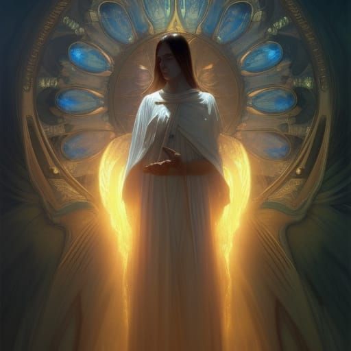 Dark Fantasy Angel with Volumetric Lighting