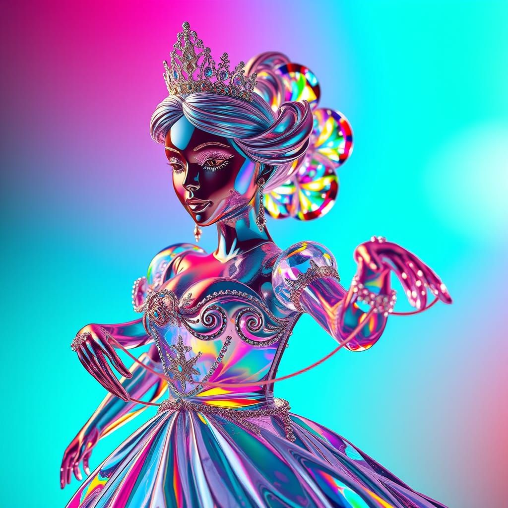 Glass Princess in Kaleidoscope of Light