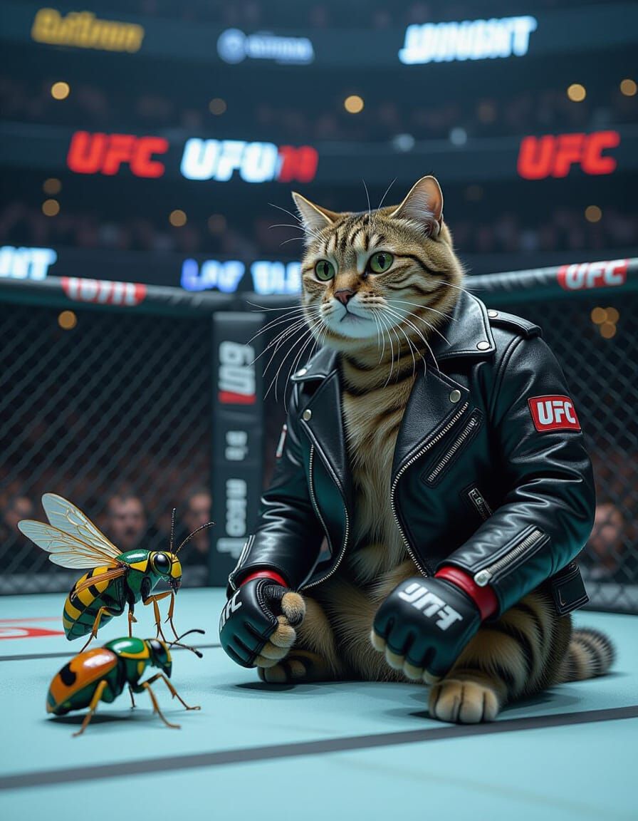 Caterpillar at UFC Fight Night in Sci-Fi Style