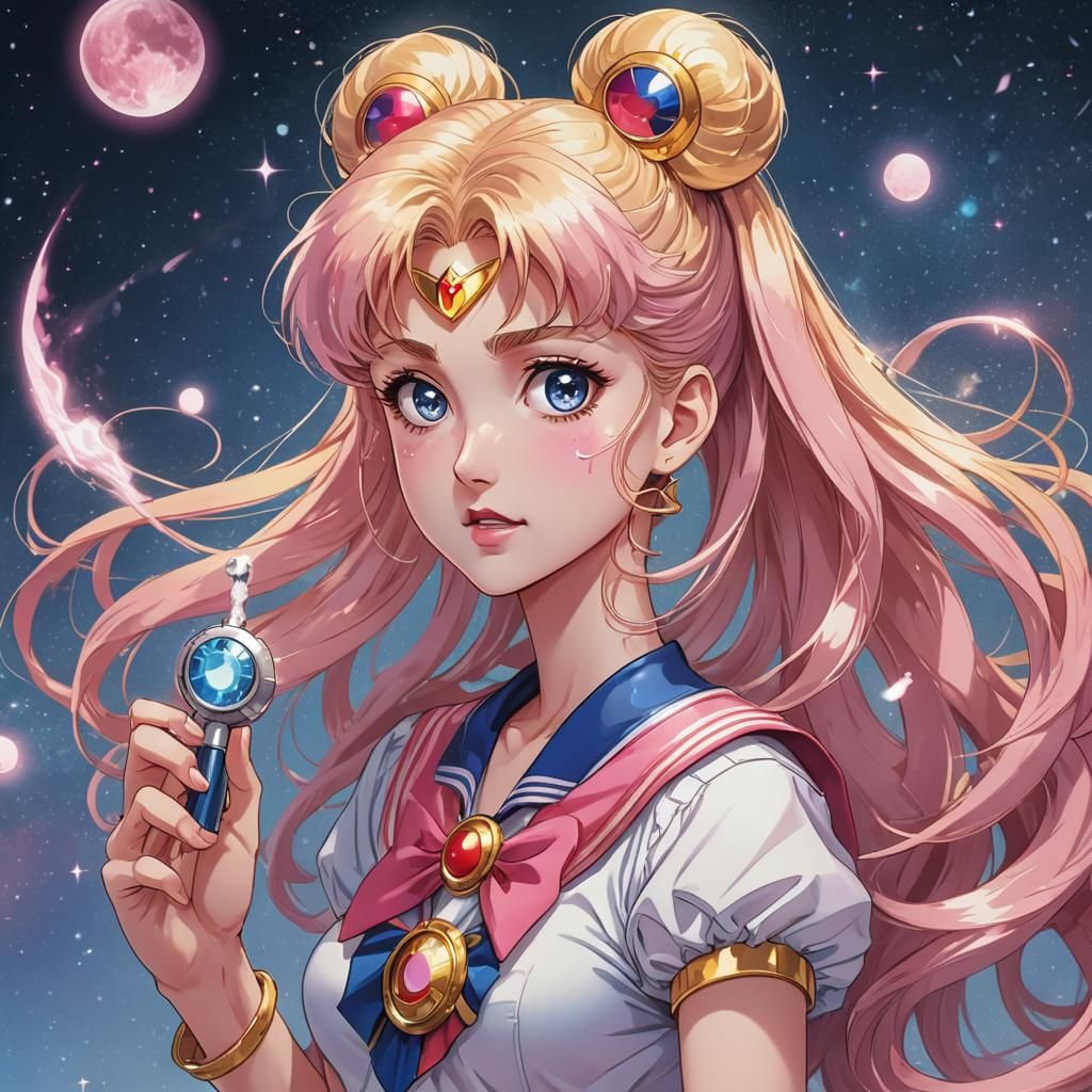 Sailor Moon Confused with Magic Items in Anime Art