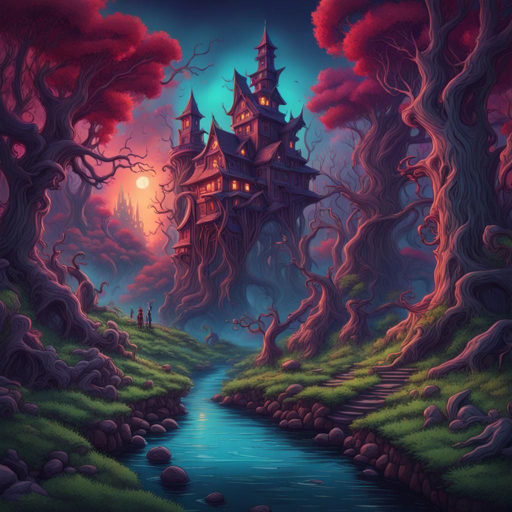 Creepybrook VHS Cartoon Cover in Detailed Matte Painting