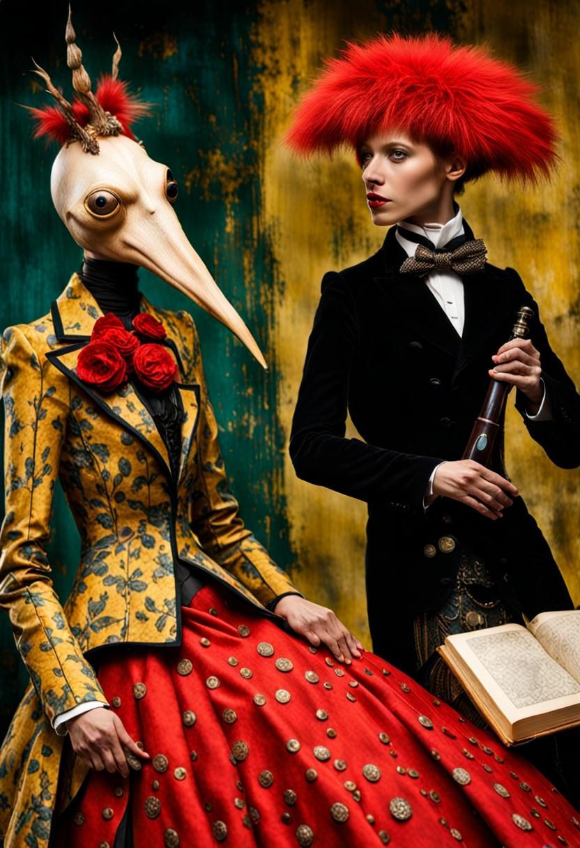 Exotic Alien Celebration in Surreal Restaurant