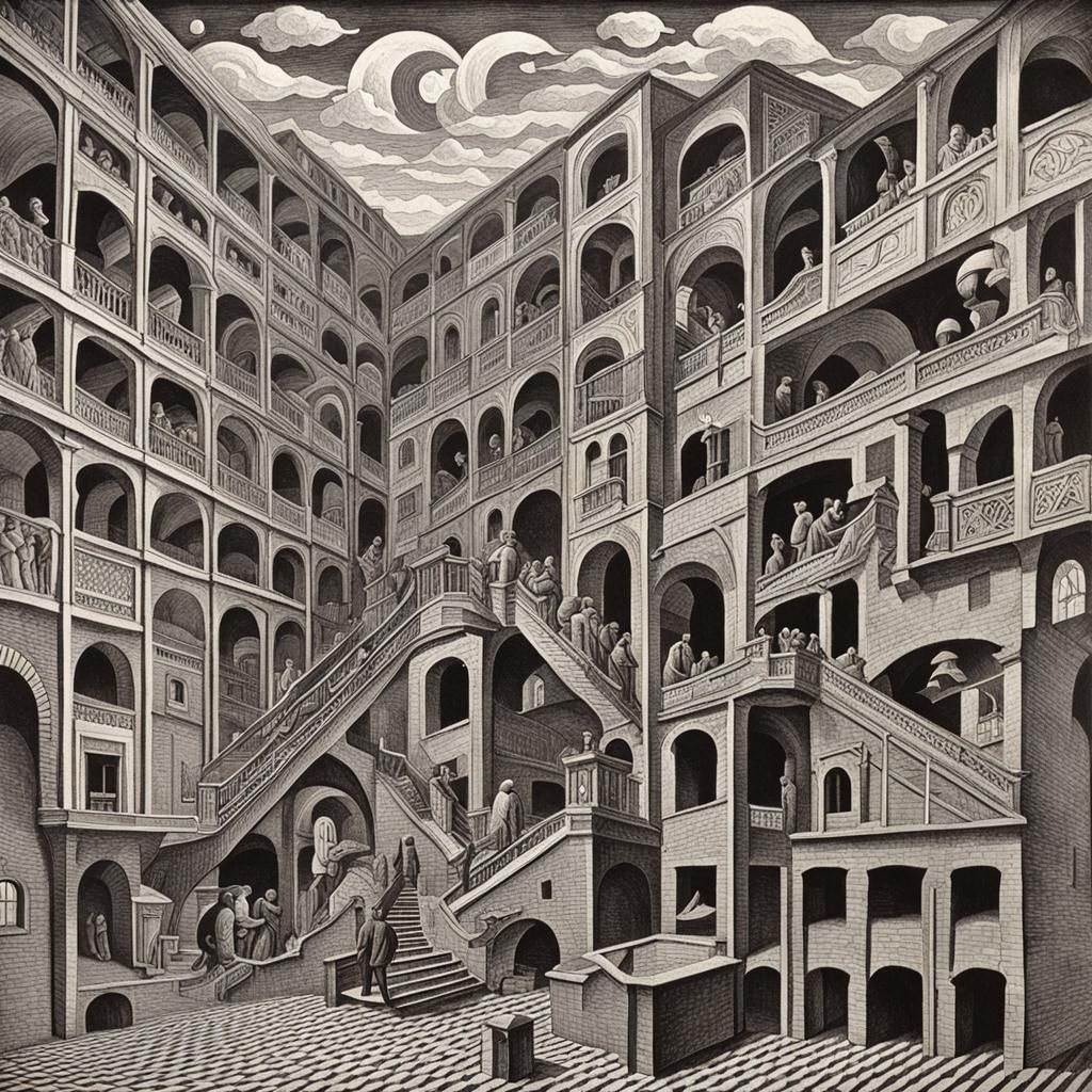 Abstract Geometric Design in Escher Style