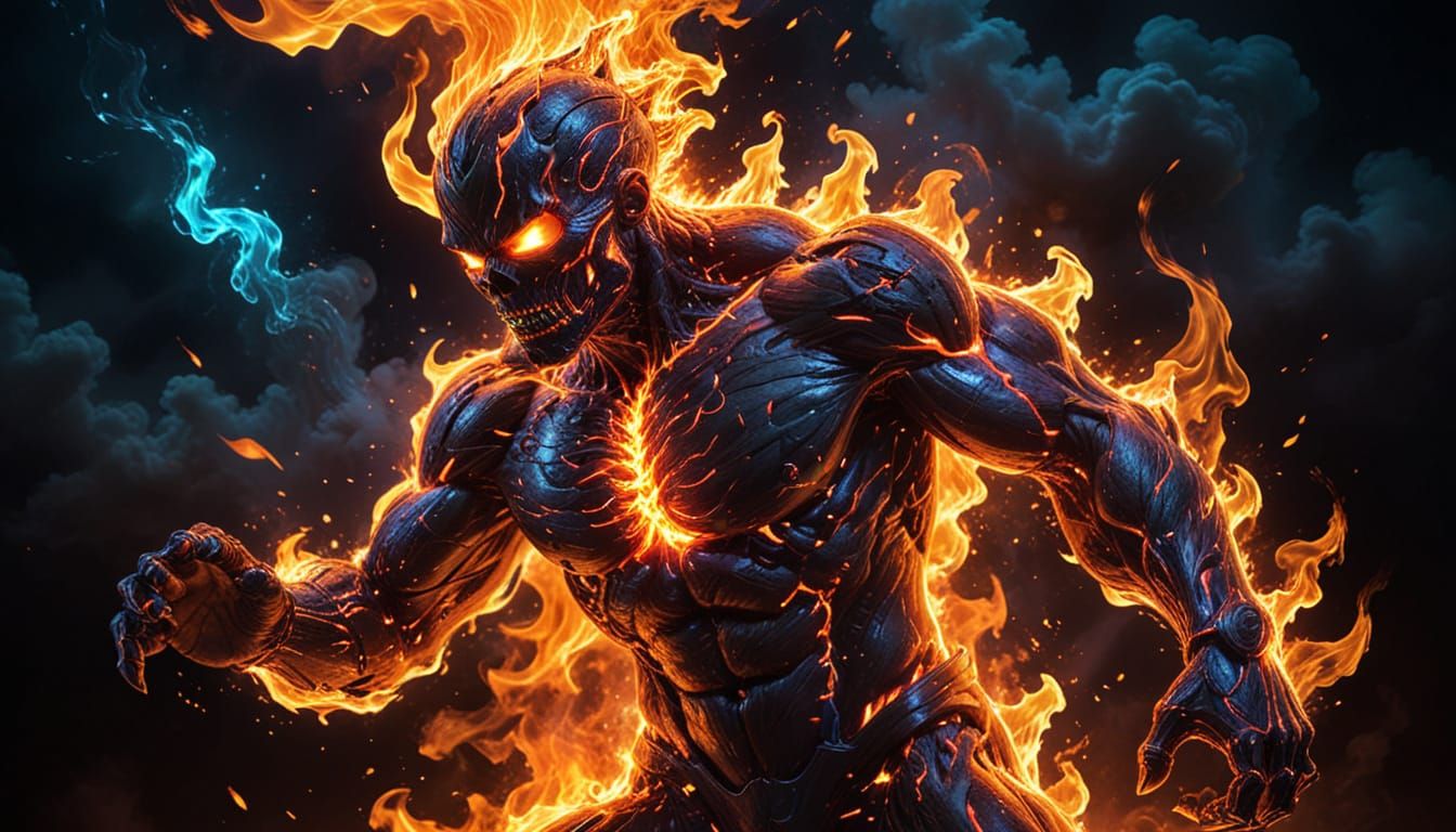 Vibrant, Hyper-Realistic Neon Inferno