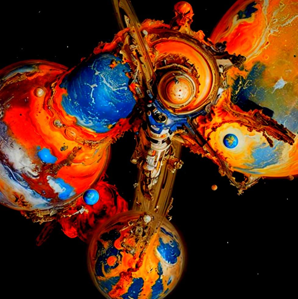 Planetary Galaxy in Cosmic Space