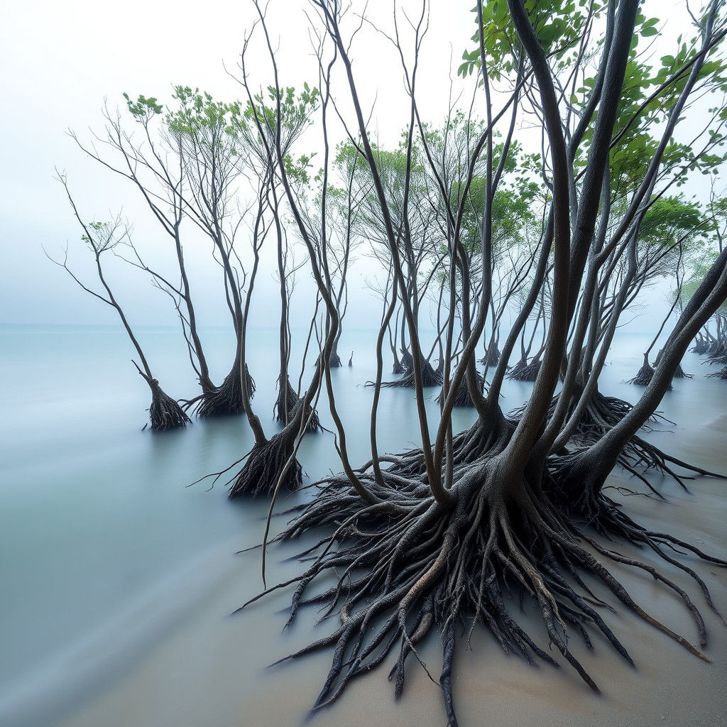 Atmospheric Mangrove Forest Ocean Photograph