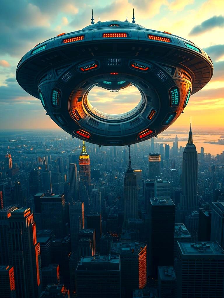 Donut UFO Dominates New York in Epic Sci-Fi