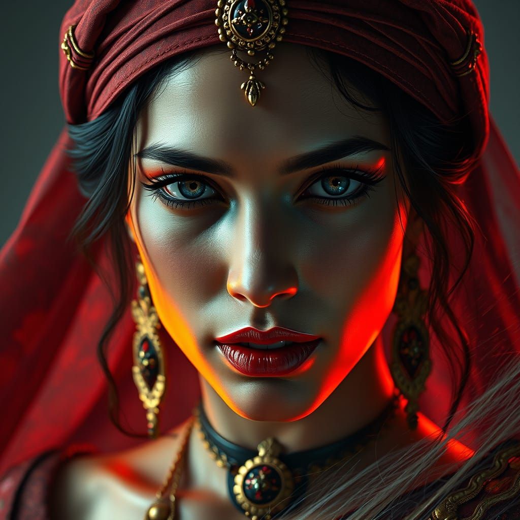 Ethereal Mata Hari in Triadic Colors Concept Art