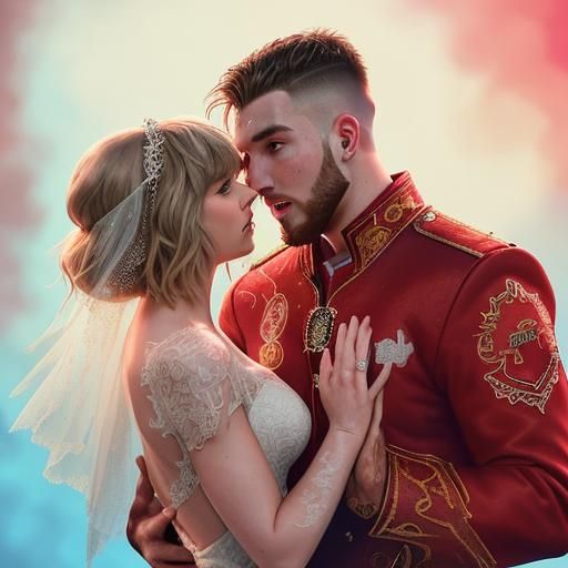 Hyperrealistic Taylor Swift and Travis Kelce Wedding