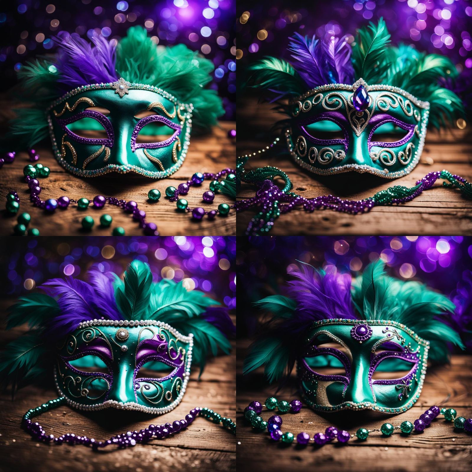 Bedazzled Mardi Gras Mask with Glittery Lighting