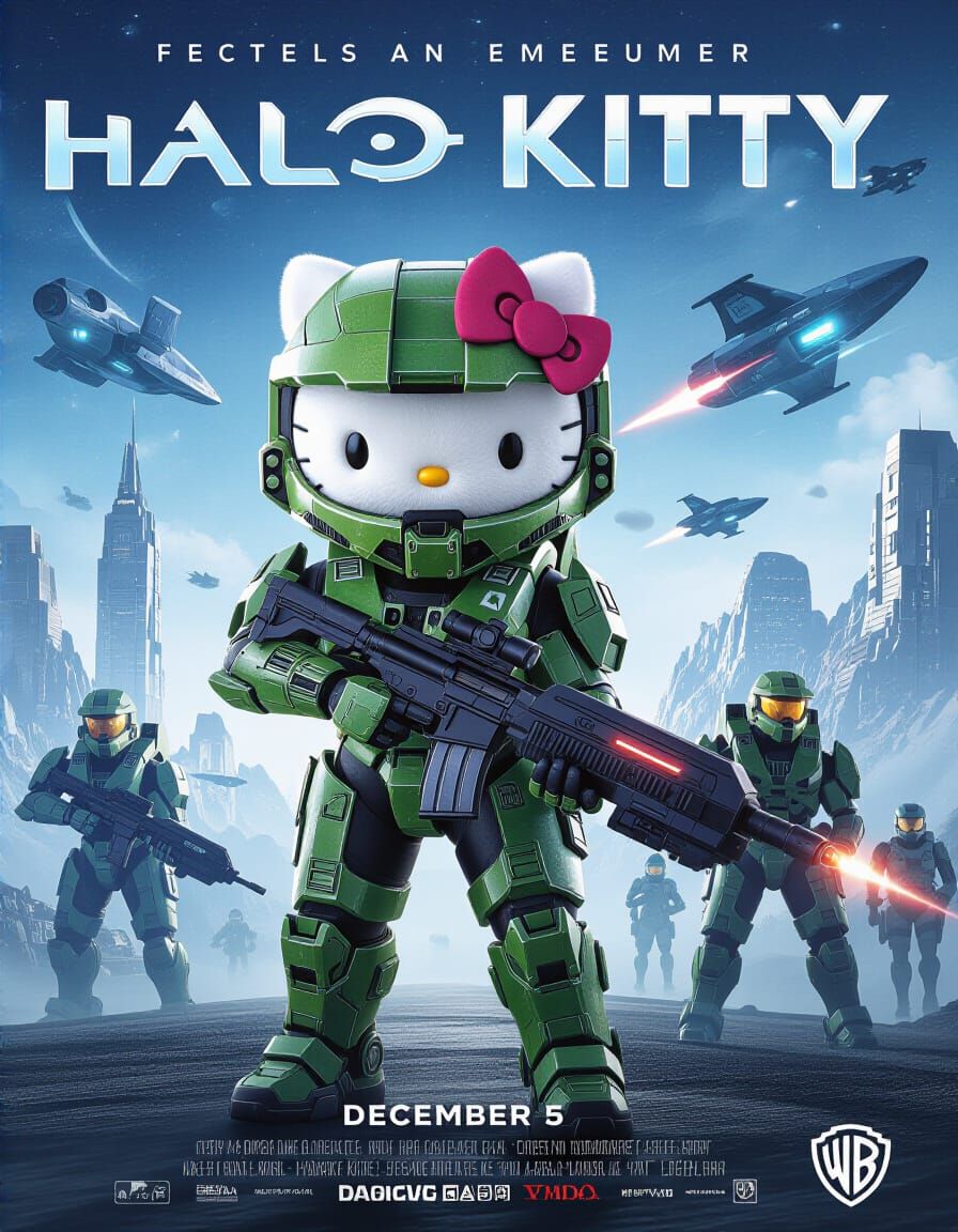 Hello Kitty in Halo Armor Movie Poster
