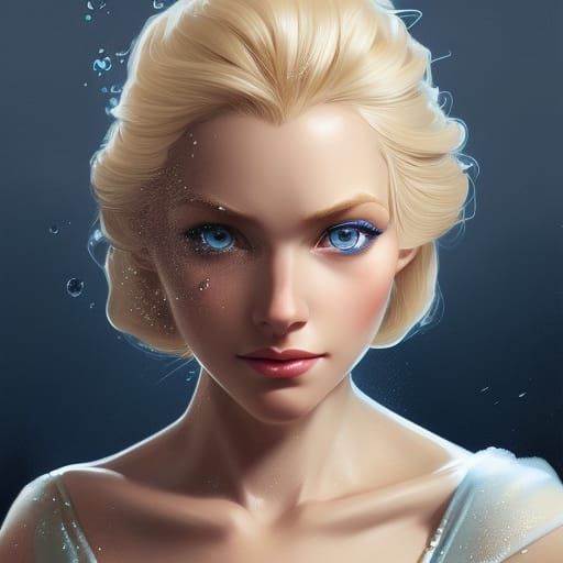 Ice Queen Portrait in Hyperdetailed Digital Art Style