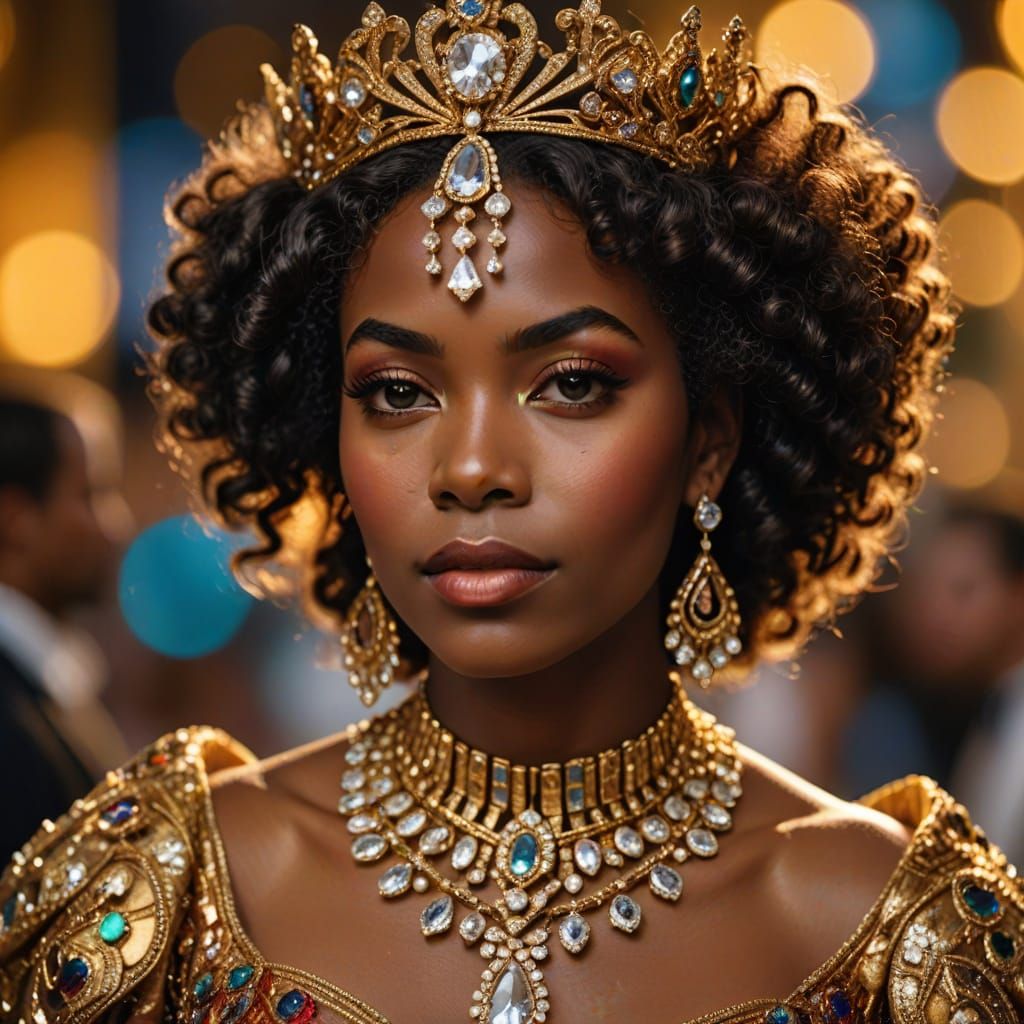 Afro-Brazilian Princess in Glamorous Close-Up