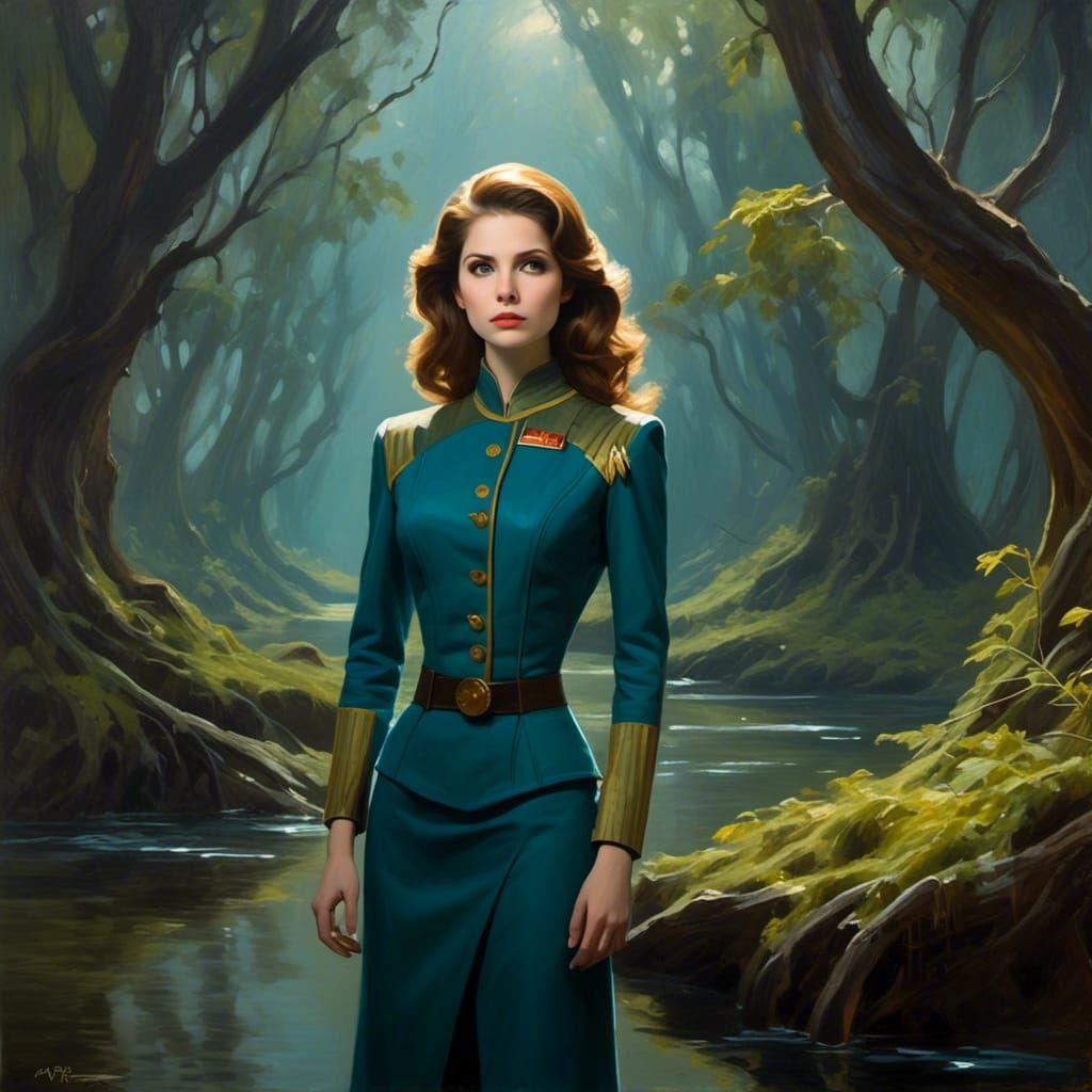 Anna Kendrick in Sci-Fi Portrait on Alien Planet