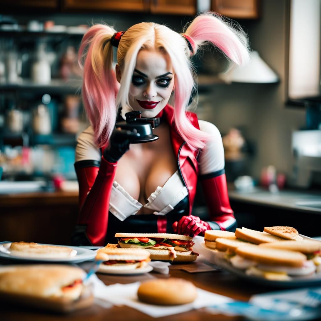 HARLEY QUINN PRE WORK. Crispy egg sandwich.