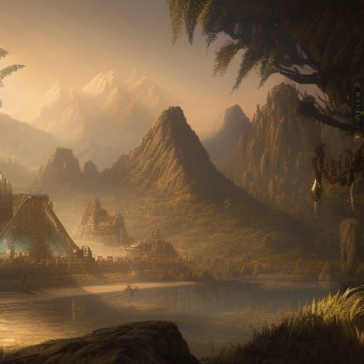 Ancient Egypt Daily Life: Detailed Matte Painting