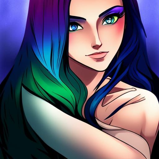 Anime Witch Portrait with Pride Flag
