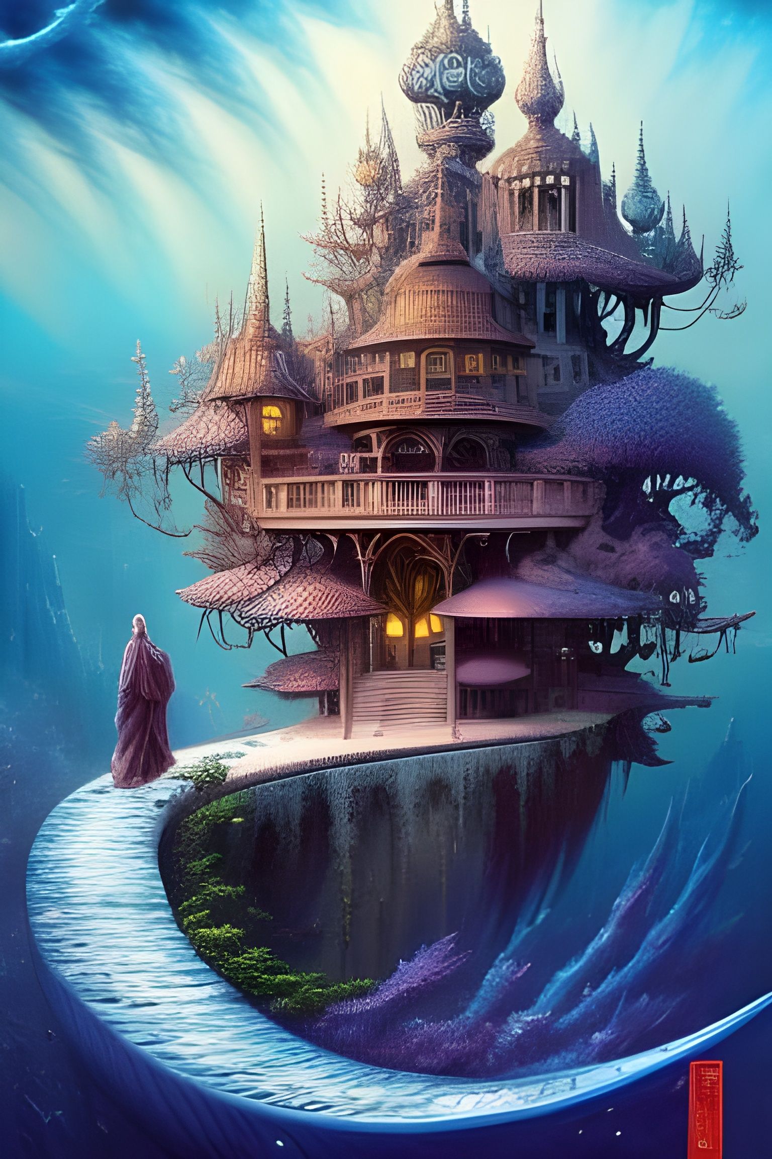 Crystal Bonsai in Bubble: Fantasy Digital Art