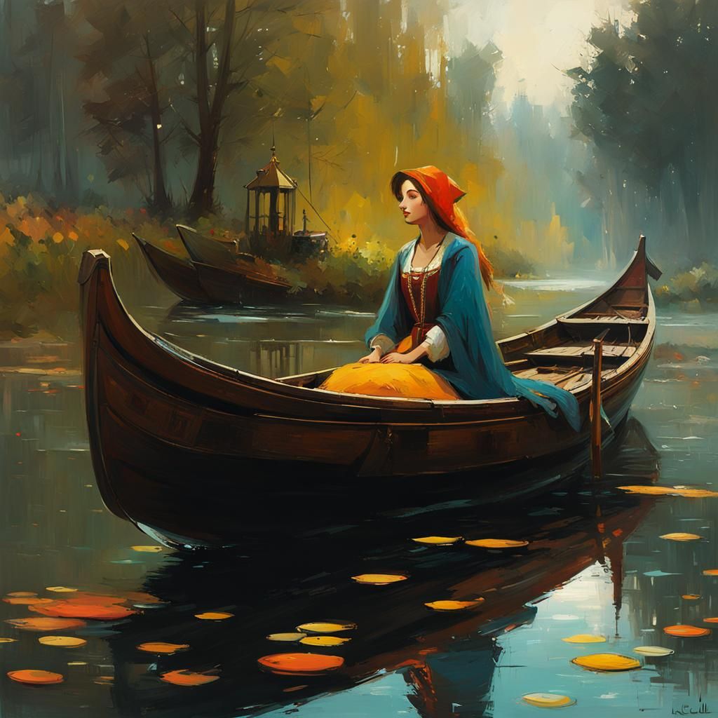 Lady of Shalott: Digital Art Style