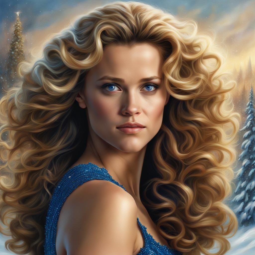 Hyperrealistic Queen in Snowy Fantasy Landscape
