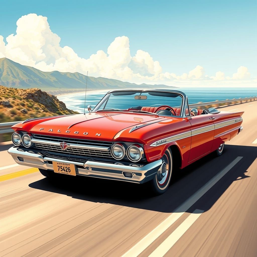 2026 Ford Falcon convertible concept modeled after the rocke...