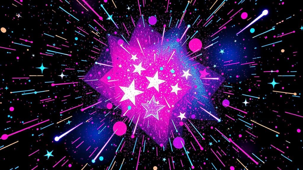 Pixelated Cosmic Chaos in Vibrant 8-Bit Style