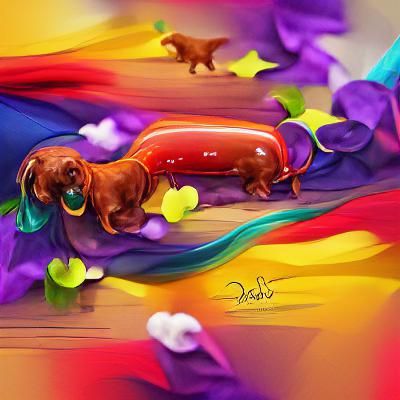Colorful Dachshund Illustration
