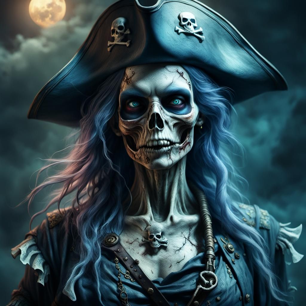 Ectoplasmic Pirate Woman in Photorealistic Style