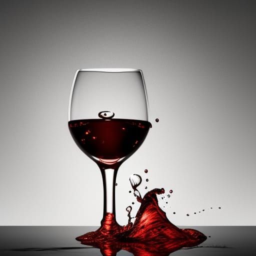 Wine Glass Spill in Stop Motion Photography