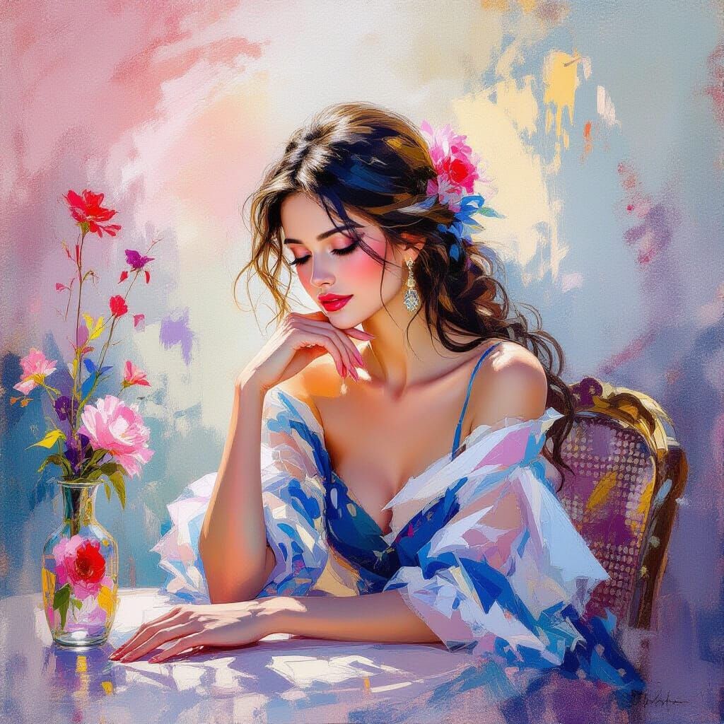 Philosopher in Impressionistic Painting with Luminous Colors