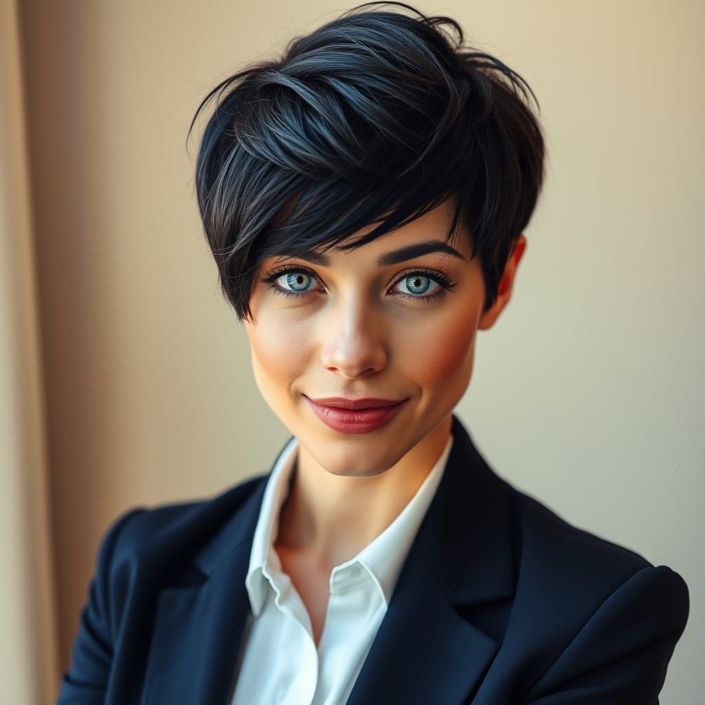 A detailed photographic portrait of a woman