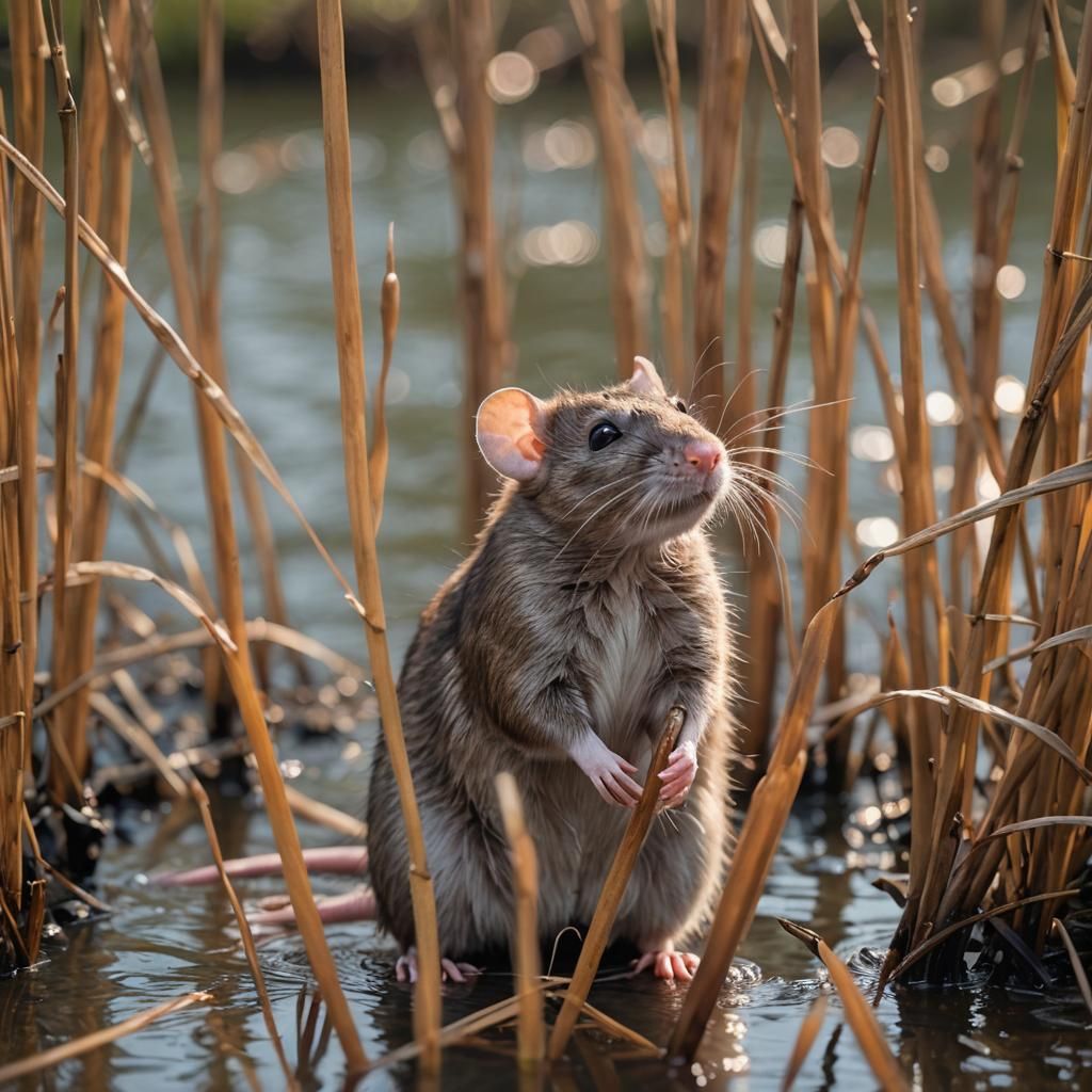 Rat in Reeds: Professional Wildlife Photography