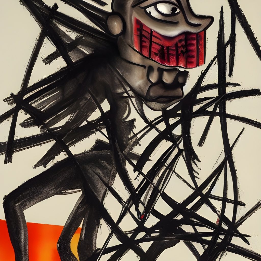 Gloomy Horror Don Quixote Abstract Art