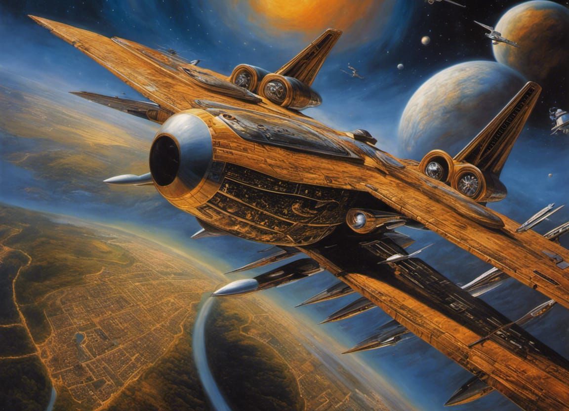 Futuristic Spacecraft Over Earth: Cosmic Illustration