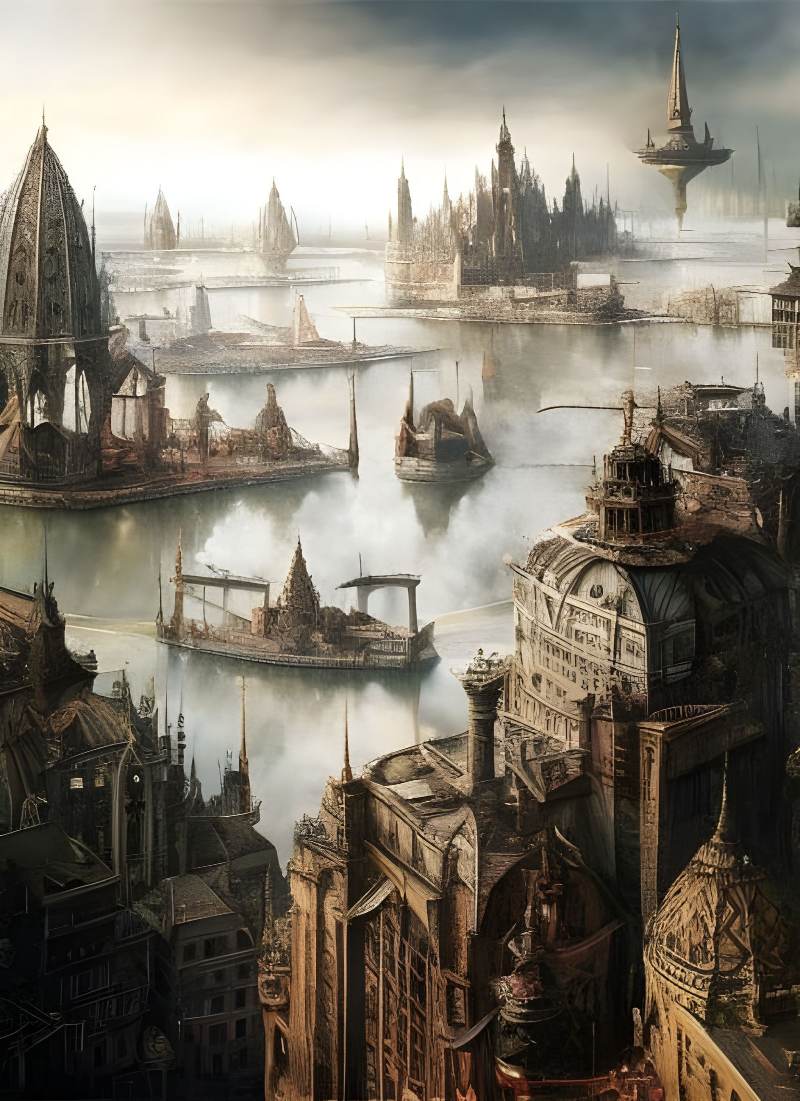 Spectacular Futuristic Cityscape with Bizarre Creatures