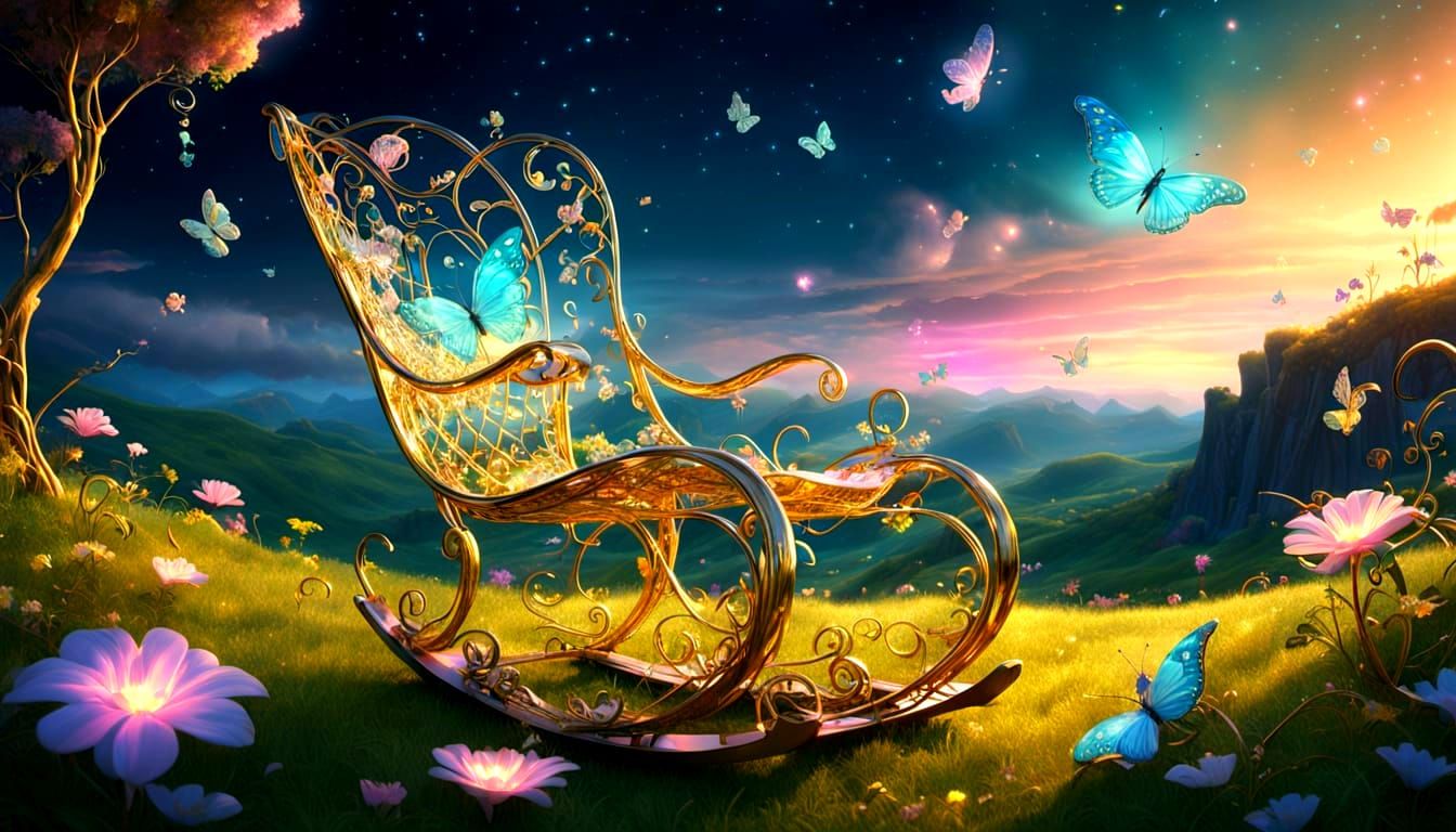 Floating Crystal Rocking Chair in Dreamscape
