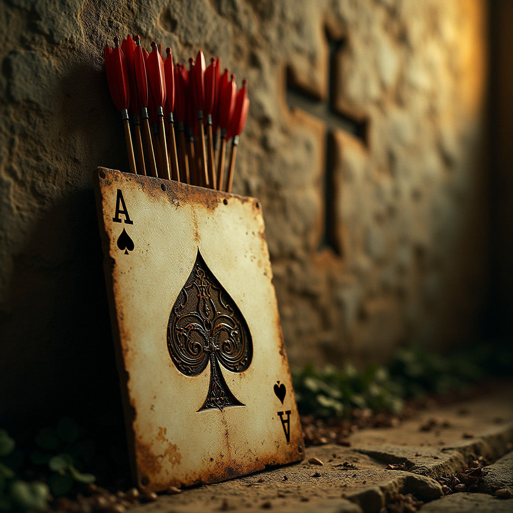 Ace of Hearts Quiver with Arrows in Cinematic Style