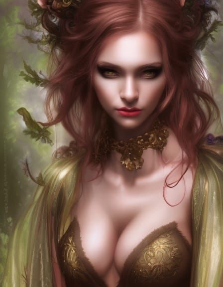 Enchanting Forest Fairy Portrait in Hyperdetailed Style