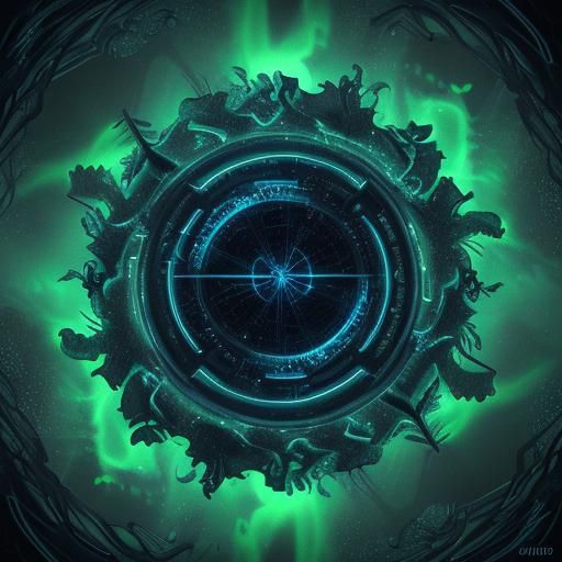 Bio-Luminescent Virus Particle in Digital Art