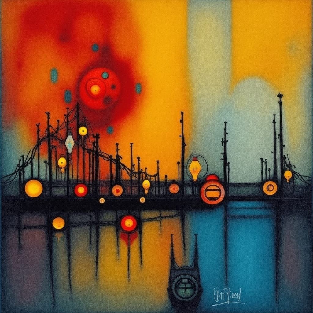 Abstract Composition in Mondrian Style