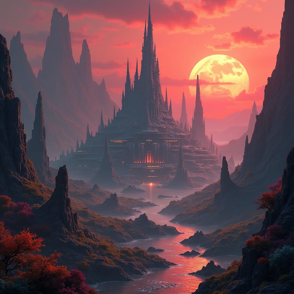 Alien Metropolis Ruins on Distant Planet