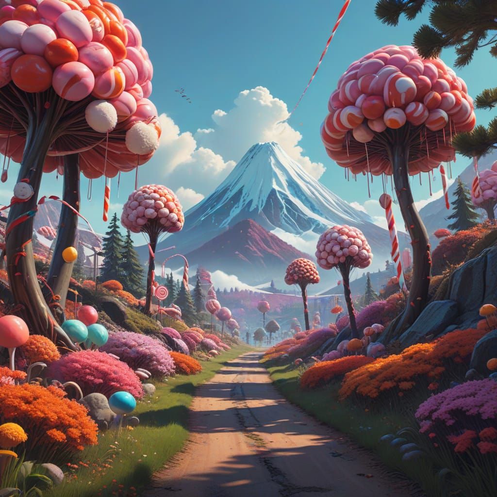 Sugar-Coated Fantasy in Vibrant Hyper-Realism