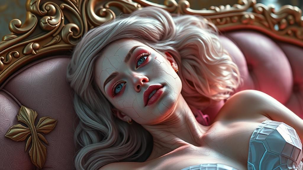 Ethereal Goddess Lounging: A Neon Portrait