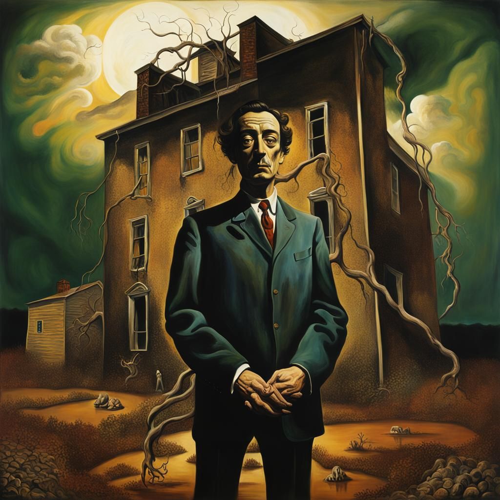 Surreal Southern Gothic Album Cover as Oil Painting