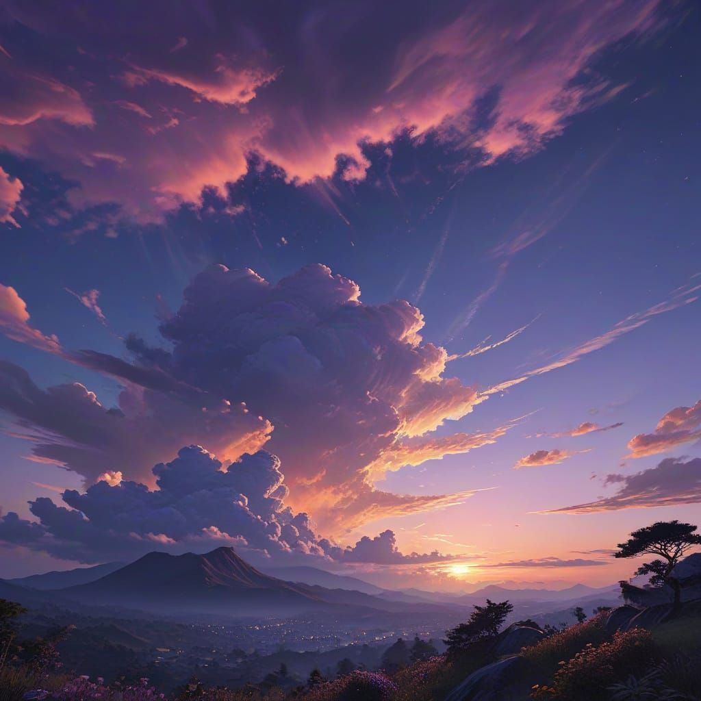 Breathtaking Dusk Landscape in Vibrant Colors