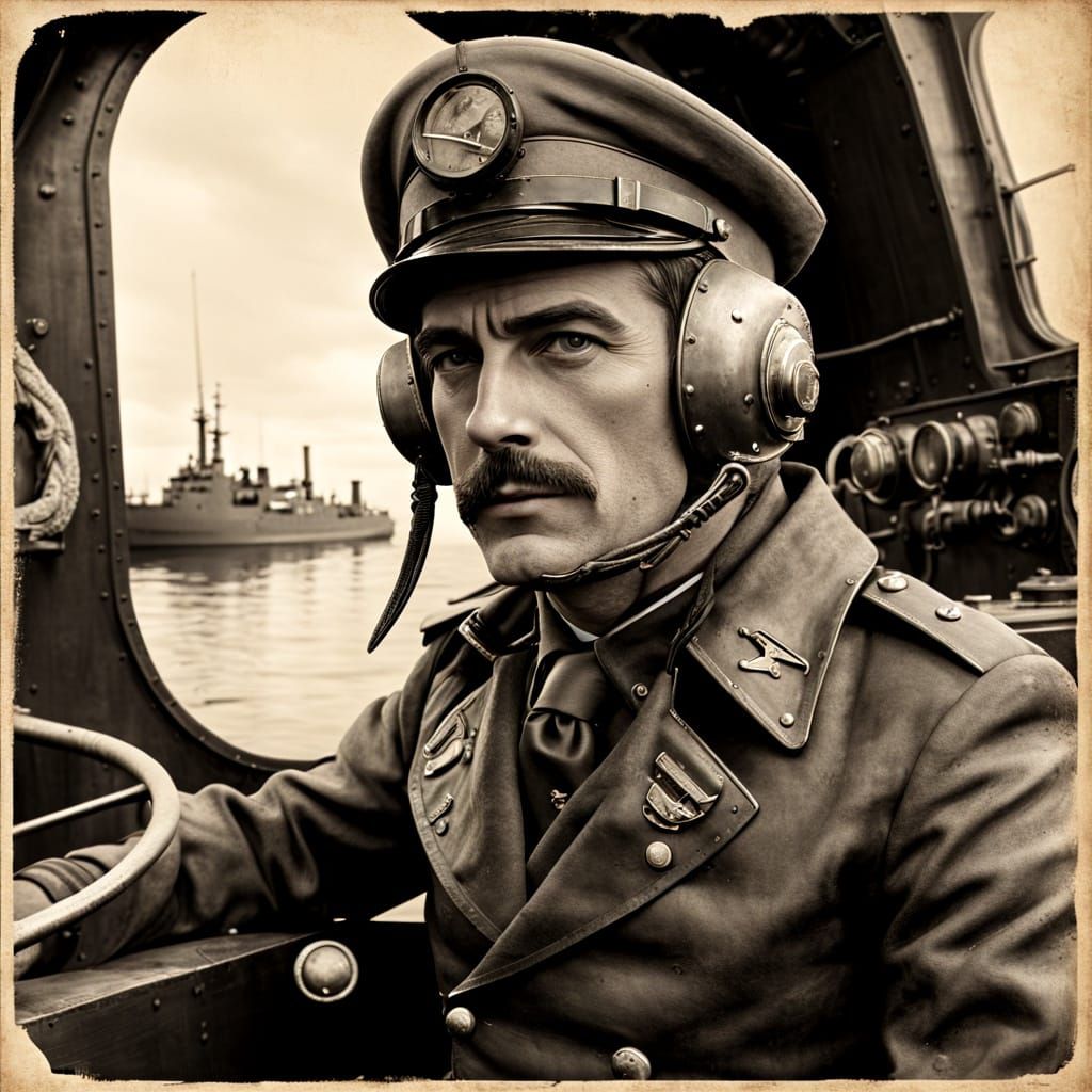 Dieselpunk Submarine Captain in Gritty Vintage Style