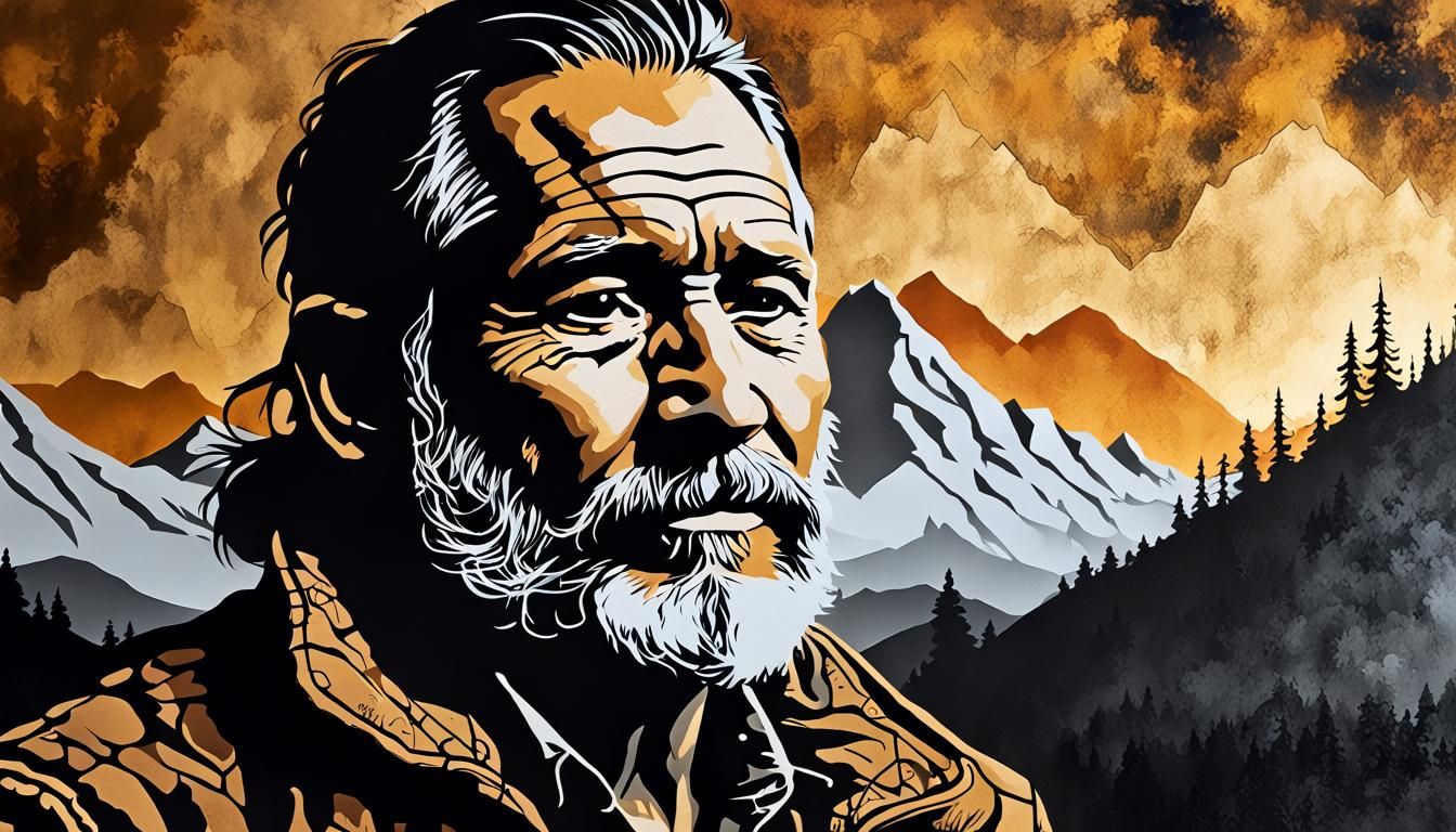 Blek Le Rat Style Mountain Man Hybrid in Stencil Art